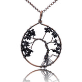Tree of Life Pendant Necklace Chakra Gemstone 50mm Copper Wrap