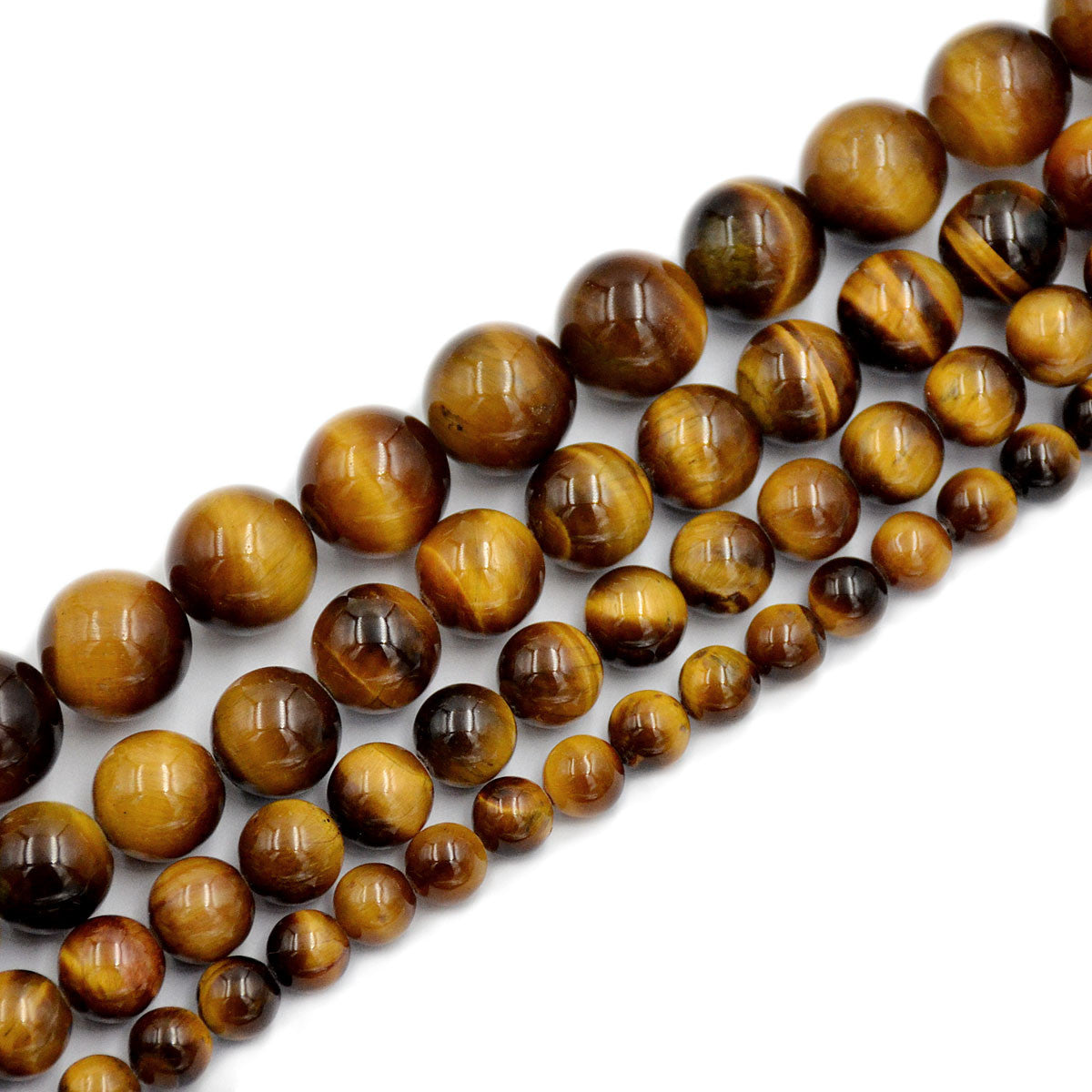 Large Hole Tigers Eye Beads | Tiger Eye Smooth Round Shaped Beads with 2mm  Holes | 7.5 Strand | 8mm 10mm 12mm Available | Loose Beads - 8mm