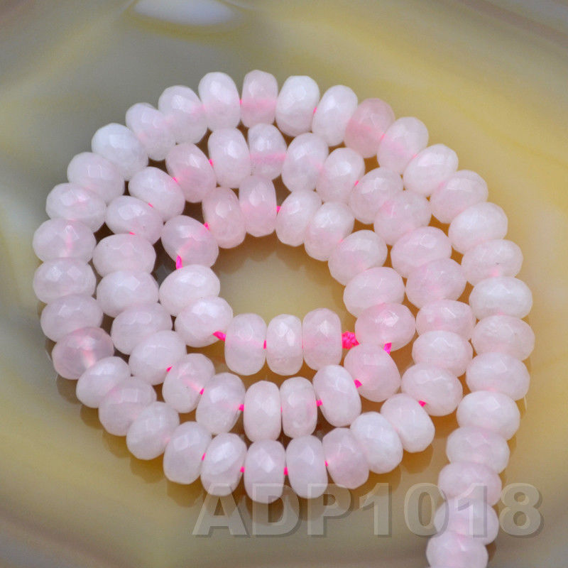 Natural Stone Pink Quartz Rondelle Wheel Round Loose Spacer Beads for  Needlework Jewelry Making DIY Charms Bracelet Accessories