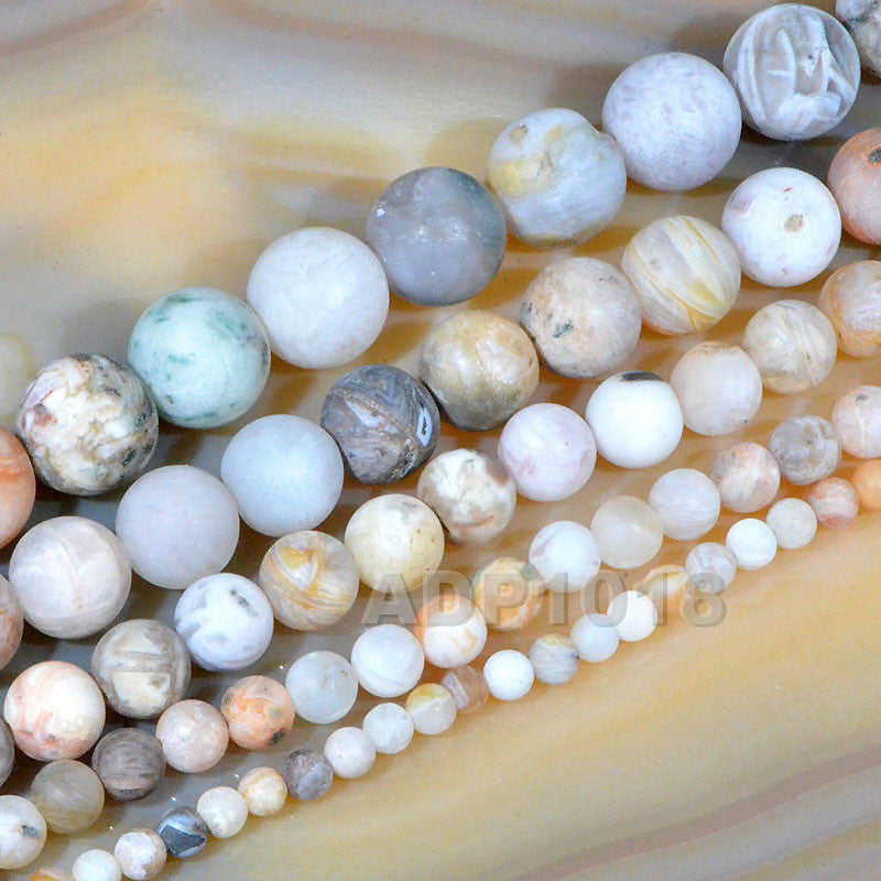 Natural Crack Agate Pastel Beads, Crack Agate 8 mm Round Shape
