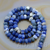 Natural Sodalite Gemstone Smooth/Matte/Faceted Rondelle Loose Beads on a 15.5" Strand