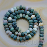 Natural Indian Agate Gemstone Smooth/Matte/Faceted Rondelle Loose Beads on a 15.5" Strand