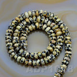 Natural Dalmation Jasper Gemstone Smooth/Matte/Faceted Rondelle Loose Beads on a 15.5" Strand