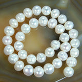 Natural Freshwater White Pearl Round Beads 14" 4mm 6mm 8mm 9mm 10mm 11mm 12mm