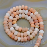 Natural Pink Aventurine Gemstone Smooth/Matte/Faceted Rondelle Loose Beads on a 15.5" Strand