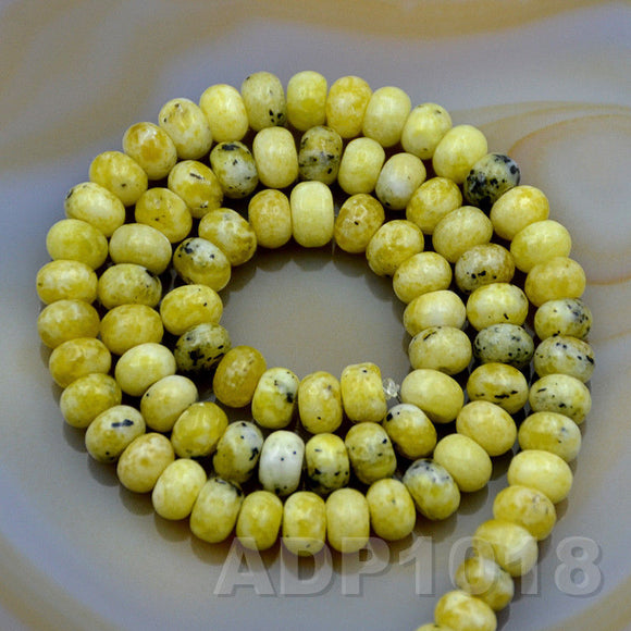 Natural Yellow Turquoise Gemstone Smooth/Matte/Faceted Rondelle Loose Beads on a 15.5