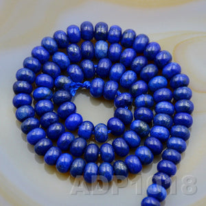 Natural Lapis Lazuli Gemstone Smooth/Matte/Faceted Rondelle Loose Beads on a 15.5" Strand