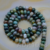Natural Indian Agate Gemstone Smooth/Matte/Faceted Rondelle Loose Beads on a 15.5" Strand