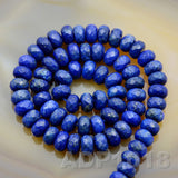 Natural Lapis Lazuli Gemstone Smooth/Matte/Faceted Rondelle Loose Beads on a 15.5" Strand