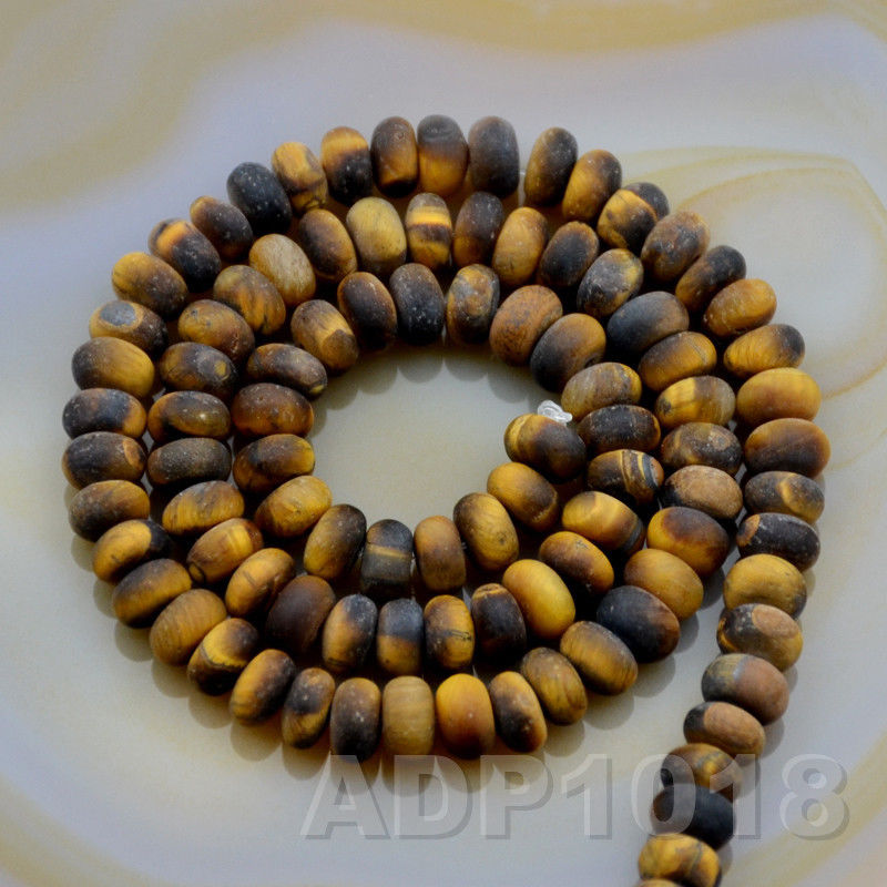 Tiger Eye Beads, Natural, 5x8mm Smooth Rondelle