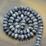 Natural Map Jasper Gemstone Smooth/Matte/Faceted Rondelle Loose Beads on a 15.5" Strand