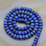 Natural Lapis Lazuli Gemstone Smooth/Matte/Faceted Rondelle Loose Beads on a 15.5" Strand