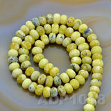 Natural Yellow Turquoise Gemstone Smooth/Matte/Faceted Rondelle Loose Beads on a 15.5" Strand