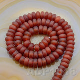Natural Red Agate Smooth/Matte/Faceted Rondelle Loose Beads on a 15.5" Strand