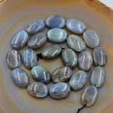 Natural Labradorite Flat Oval Beads 15.5" 10x14mm 12×16mm 13x18mm 18x24mm
