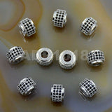 Zircon Pave Rhinestones Spacer 3 Row Rondelle and Hexagon Connector Metal Finding Charm Beads (5pc)