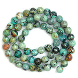 Natural African Turquoise Round Loose Beads on a 15.5" Strand