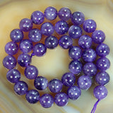 Natural Amethyst Gemstone Round Loose Beads on a 15.5" Strand