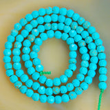 Faceted Blue Howlite Turquoise Gemstone Round Loose Beads on a 15.5" Strand
