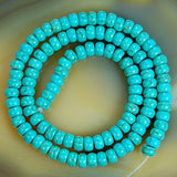 Blue Howlite Turquoise Rondelle Gemstone Round Loose Beads on a 15.5" Strand