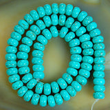 Blue Howlite Turquoise Rondelle Gemstone Round Loose Beads on a 15.5" Strand
