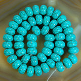 Blue Howlite Turquoise Rondelle Gemstone Round Loose Beads on a 15.5" Strand