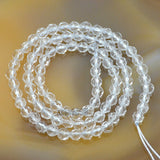 Faceted Natural Clear Crystal Quartz Gemstone Round Loose Beads on a 15.5" Strand