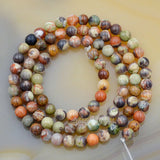 Natural Colorful Opal Gemstone Round Loose Beads on a 15.5" Strand