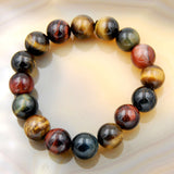Natural Colorful Tiger's Eye Gemstone Beads Stretch Bracelet Healing Reiki