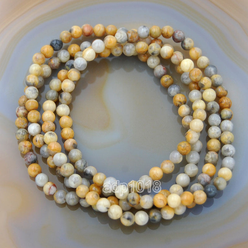 Natural White Turquoise Gemstone Beads Stretch Bracelet Healing Reiki – AD  Beads