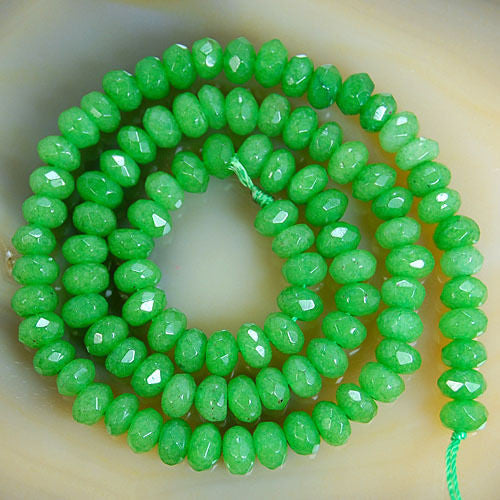 *10* 5x8mm Green Turquoise Picasso Faceted Large Hole Rondelle Roller Beads, Women's