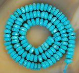Faceted Green Turquoise Rondelle Gemstone Round Loose Beads on a 15.5" Strand