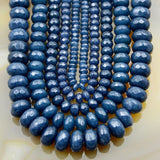 Faceted Natural Sapphire Jade Rondelle Gemstone Round Loose Beads on a 15.5" Strand