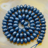 Faceted Natural Sapphire Jade Rondelle Gemstone Round Loose Beads on a 15.5" Strand