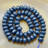 Faceted Natural Sapphire Jade Rondelle Gemstone Round Loose Beads on a 15.5" Strand