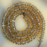 Faceted Natural Smoky Quartz Rondelle Gemstone Round Loose Beads on a 15.5" Strand