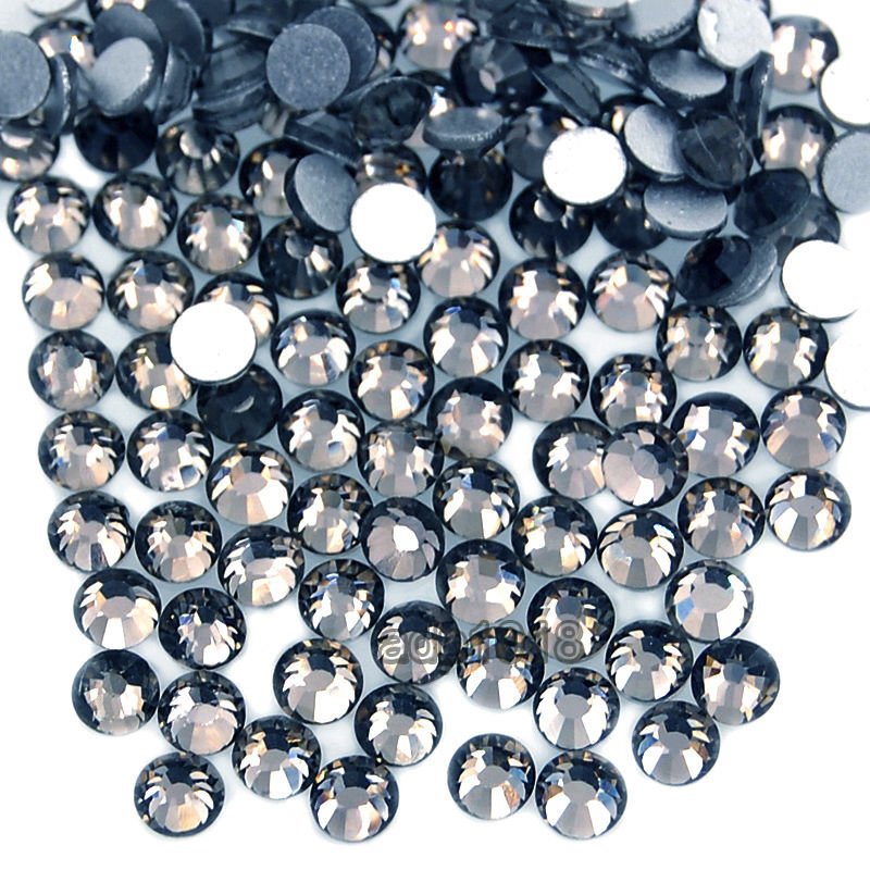 SS3-SS30 Black Rhinestones Flatback Gemstone Crystals Nails Parts Stones  For Decoration Small Strass Non Hotfix Crystals