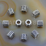 Zircon Pave Rhinestones Spacer 3 Row Rondelle and Hexagon Connector Metal Finding Charm Beads (5pc)