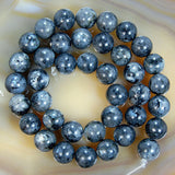 Natural Larvikite Labradorite Round Loose Beads on a 15.5" Strand