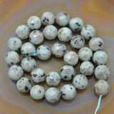 Faceted Natural Lotus Jasper Gemstone Round Loose Beads on a 15.5" Strand