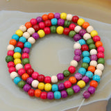 Mix Colored Howlite Turquoise Round Loose Beads on a 15.5" Strand