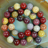 Natural Colorful Moukaite Gemstone Round Loose Beads on a 15.5" Strand