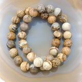Natural Picture Jasper Gemstone Beads Stretch Bracelet Healing Reiki
