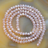 Top Quality Czech Crystal Faceted Rondelle Beads on a 15" Strand 3x4mm