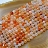 Faceted Natural Pink Agate Gemstone Round Loose Beads on a 15.5" Strand