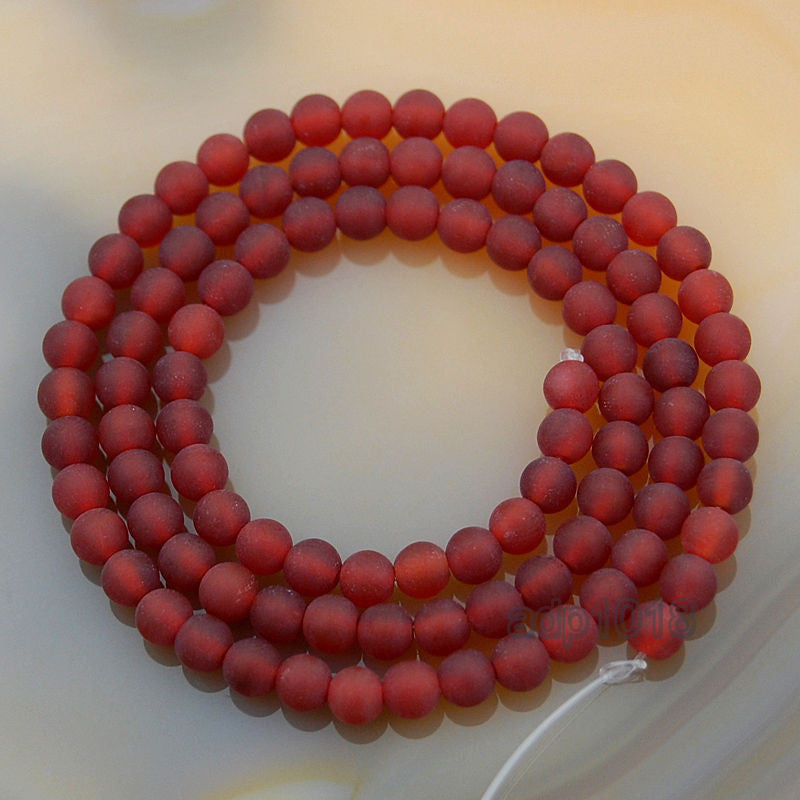 8mm Natural Red Agate Beads Round