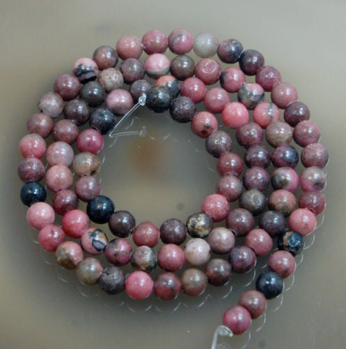 Natural Purple Jasper Gemstone Round Loose Beads on a 15.5 Strand