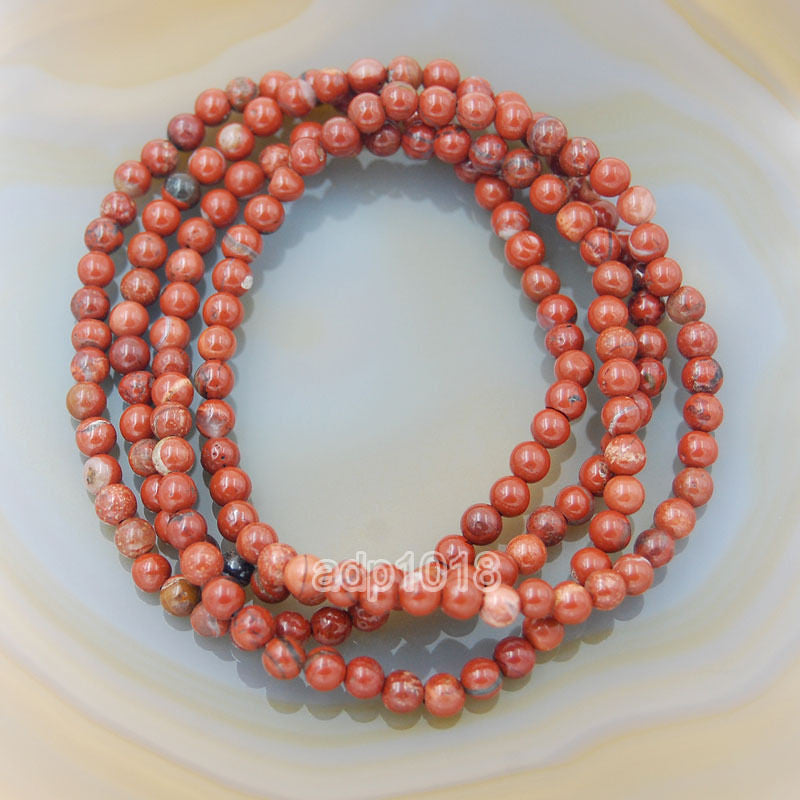 Natural Red Jasper Gemstone Beads Stretch Bracelet Healing Reiki – AD Beads