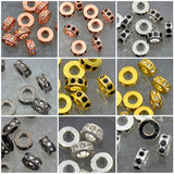 Zircon Pave Rhinestones Spacer Rondelle Connector Metal Finding Charm Beads