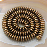 Natural Hematite Gemstone Rondelle Loose Beads on a 15.5" Strand